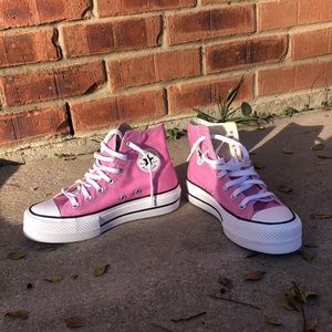 Pink Converse high top. Pink  size 6